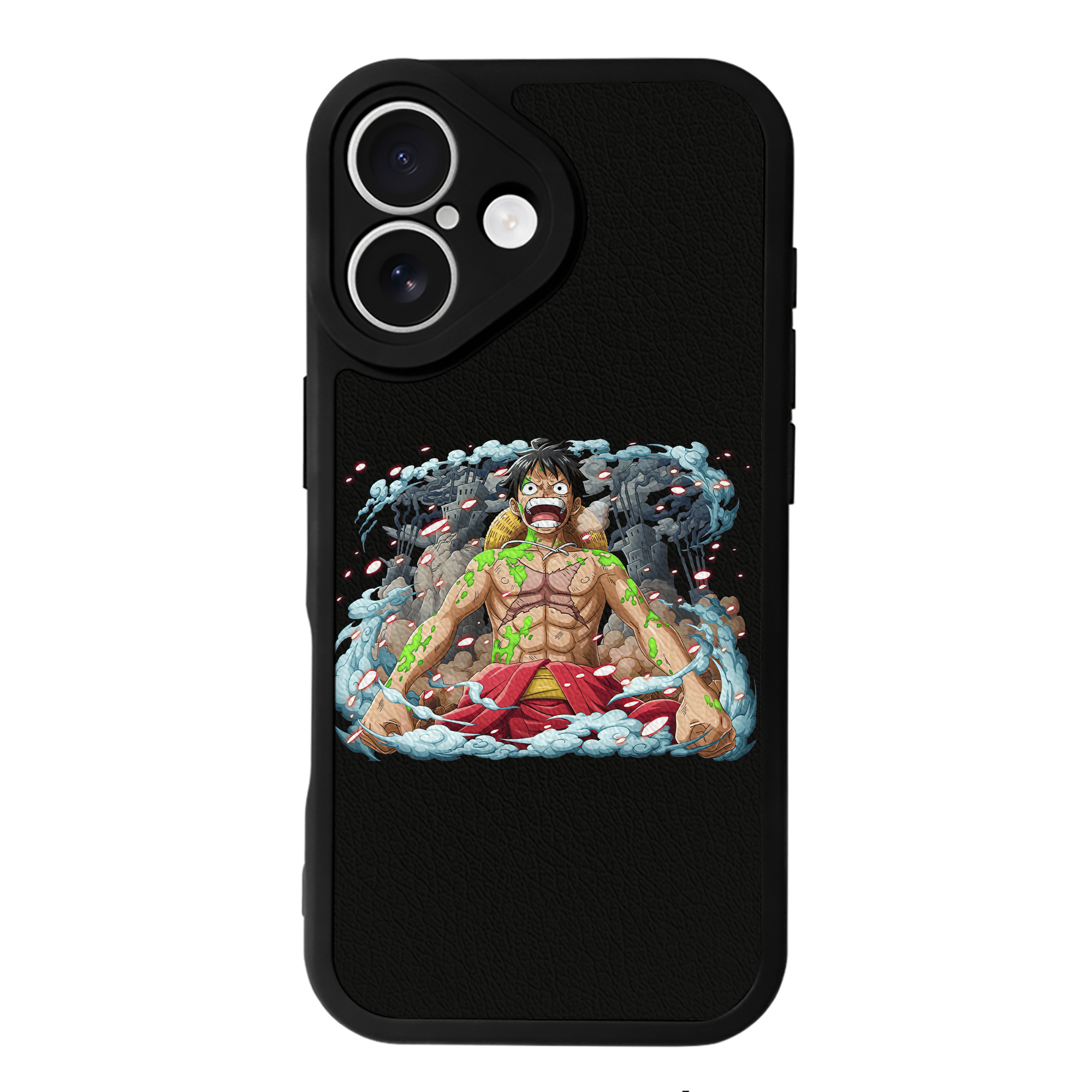 （画像用） ワンピース モンキー・D・ルフィ ONE PIECE Monkey D. Luffy 【iPhone 16シリーズ対応】シリコンスマホケース（レザー調） 材質：シリコン